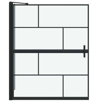 Bad-Duschschirm Schwarz und Transparent 100 x 68 x 128 cm