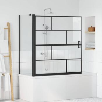 ARDEBO.de - Bad-Duschschirm Schwarz und Transparent 116 x 68 x 128 cm