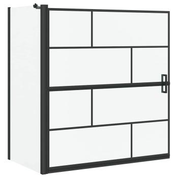 Bad-Duschschirm Schwarz und Transparent 116 x 68 x 128 cm