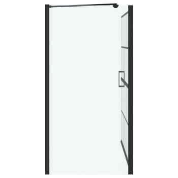 Bad-Duschschirm Schwarz und Transparent 116 x 68 x 128 cm