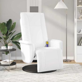 Schwenkbarer Massagesessel Weiß 71 x 90 x 105 cm Kunstleder