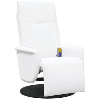 Schwenkbarer Massagesessel Weiß 71 x 90 x 105 cm Kunstleder