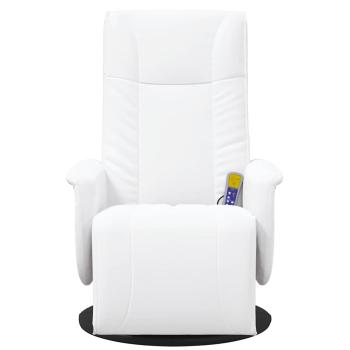 Schwenkbarer Massagesessel Weiß 71 x 90 x 105 cm Kunstleder