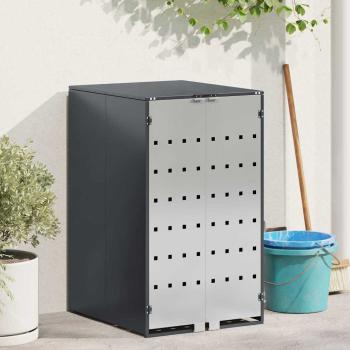 ARDEBO.de - Mülltonnenbox mit Gas-Hebedeckel für 240L Tonne Edelstahl