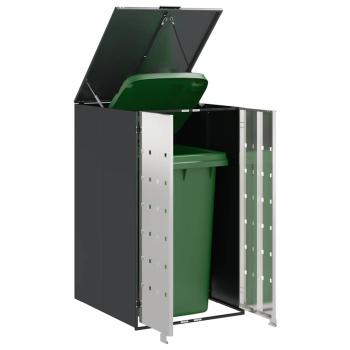 Mülltonnenbox mit Gas-Hebedeckel für 240L Tonne Edelstahl
