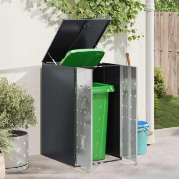 Mülltonnenbox mit Gas-Hebedeckel für 240L Tonne Edelstahl