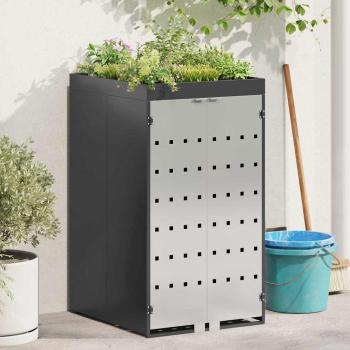 ARDEBO.de - Mülltonnenbox mit Pflanzerdach für 240L Tonne Edelstahl