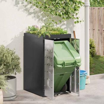 Mülltonnenbox mit Pflanzerdach für 240L Tonne Edelstahl