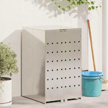 ARDEBO.de - Mülltonnenbox mit Gas-Hebedeckel für 240L Tonne Edelstahl