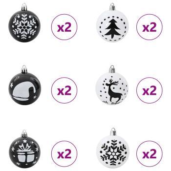 Weihnachtskugel-Set 40 stk. Schwarz und Weiß Ø 6 cm Kunststoff