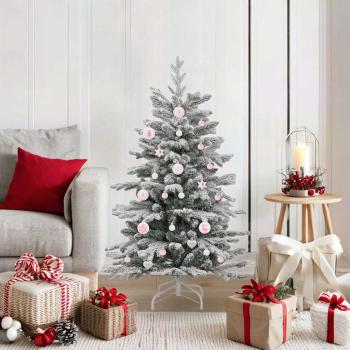 ARDEBO.de - Weihnachtskugel-Set 40 stk. Weiß und Rosa Ø 6 cm Kunststoff