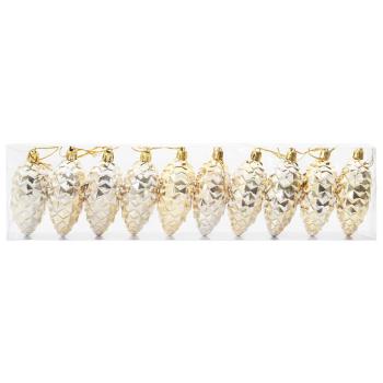 Weihnachts-Tannenzapfen Ball 40 stk. Gold 4 x 9 cm Kunststoff