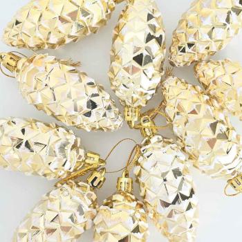 Weihnachts-Tannenzapfen Ball 40 stk. Gold 4 x 9 cm Kunststoff