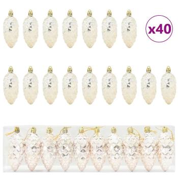 Weihnachts-Tannenzapfen Ball 40 stk. Champagner 4 x 9 cm