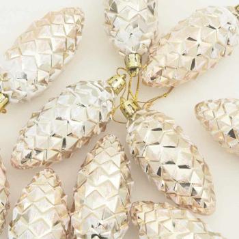 Weihnachts-Tannenzapfen Ball 40 stk. Champagner 4 x 9 cm