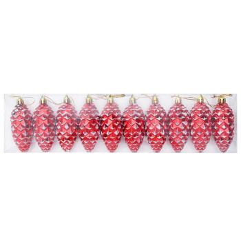 Weihnachts-Tannenzapfen Ball 40 stk. Rot 4 x 9 cm Kunststoff