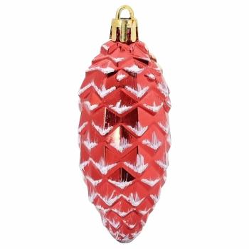 Weihnachts-Tannenzapfen Ball 40 stk. Rot 4 x 9 cm Kunststoff