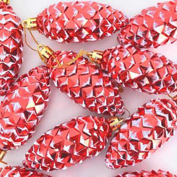 Weihnachts-Tannenzapfen Ball 40 stk. Rot 4 x 9 cm Kunststoff