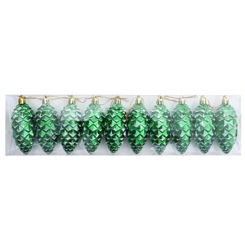 Weihnachts-Tannenzapfen Ball 40 stk. Grün 4 x 9 cm Kunststoff