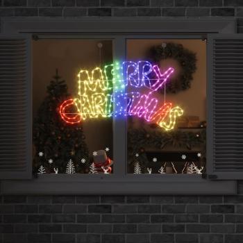 ARDEBO.de - Weihnachtsschild 240 LEDs Mehrfarbig 99,5 x 54 cm PVC