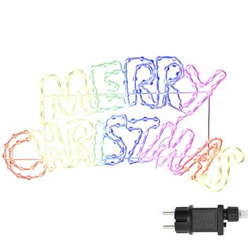 Weihnachtsschild 240 LEDs Mehrfarbig 99,5 x 54 cm PVC