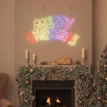 Weihnachtsschild 240 LEDs Mehrfarbig 99,5 x 54 cm PVC