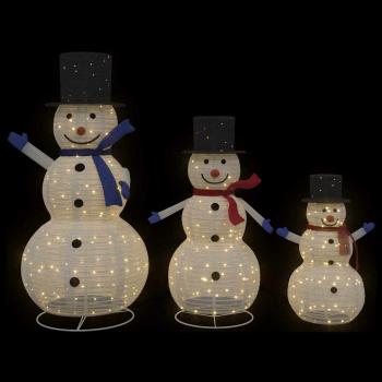 Weihnachts-Schneemann Familie 3 stk. Warmes Weiß 55 x 122 cm