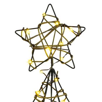 Weihnachtsbaum mit 120 LEDs Warmweiß 150 cm Rattan