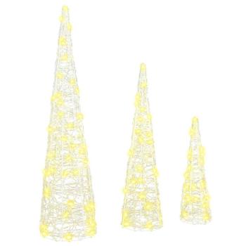 Weihnachtsbaum 3 Stk. Warmweiß 20 x 20 x 80 cm Acryl 90 LEDs