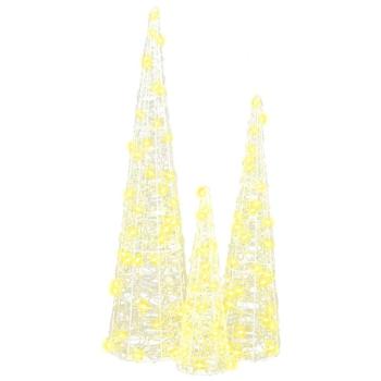 Weihnachtsbaum 3 Stk. Warmweiß 20 x 20 x 80 cm Acryl 90 LEDs