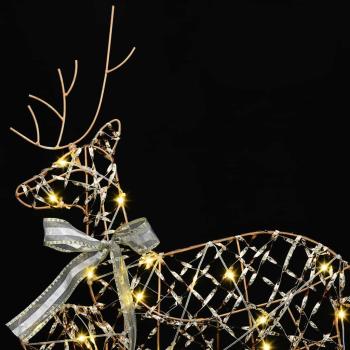LED Rentiere 3 Stk. Warmes Weiß 44,5 x 18 x 66 cm PET 60 LEDs