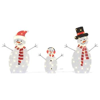 Beleuchtete Schneemann Familie 3 Stk. Warmes Weiß 56 x 80 cm