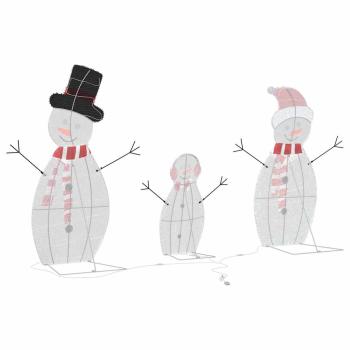 Beleuchtete Schneemann Familie 3 Stk. Warmes Weiß 56 x 80 cm