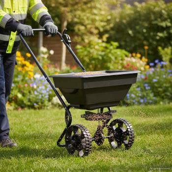 ARDEBO.de - Streuer Schwarz 82 x 46 x 75 cm PVC und Stahl