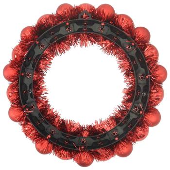 Weihnachtsballkränze 2 Stk. Rot 33 x 33 x 7 cm Polystyrol LEDs