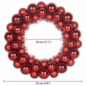 Weihnachtsballkränze 2 Stk. Rot 33 x 33 x 7 cm Polystyrol LEDs