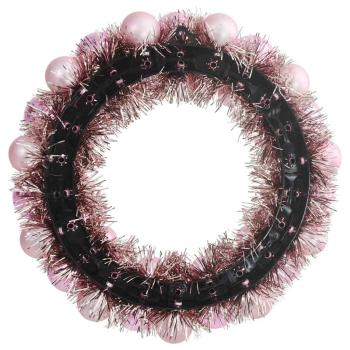 Weihnachtsballkränze 2 Stk. Rosa 33 x 33 x 7 cm Polystyrol LEDs