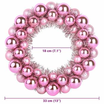 Weihnachtsballkränze 2 Stk. Rosa 33 x 33 x 7 cm Polystyrol LEDs