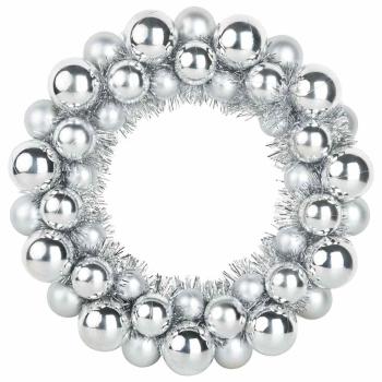 Weihnachtsballkränze 2 Stk. Silber 33 x 33 x 7 cm Polystyrol