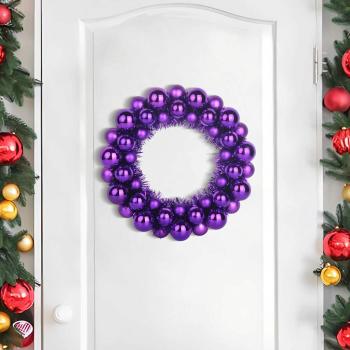 Weihnachtsballkränze 2 stk. Lila 33 x 33 x 7 cm Polystyrol