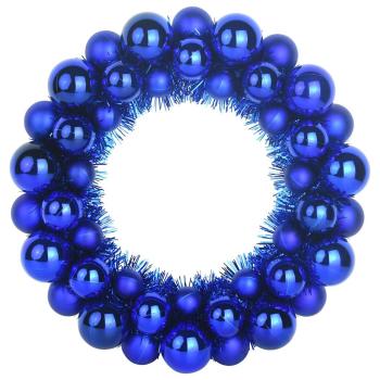 Weihnachtsballkränze 2 Stk. Blau 33 x 33 x 7 cm Polystyrol LEDs