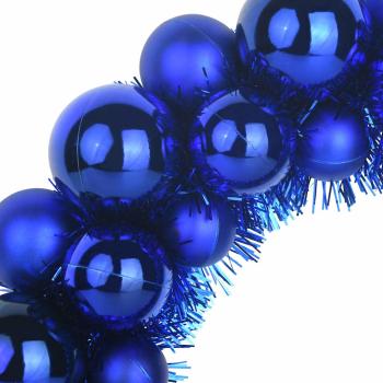 Weihnachtsballkränze 2 Stk. Blau 33 x 33 x 7 cm Polystyrol LEDs