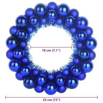 Weihnachtsballkränze 2 Stk. Blau 33 x 33 x 7 cm Polystyrol LEDs