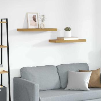ARDEBO.de - Wandregal 2 stk. Beige 60 x 23,5 x 3,8 cm Holzwerkstoff