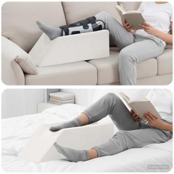 ARDEBO.de - Beinkissen Uni Weiß 68 x 25 x 21,5 cm PU-Schaum