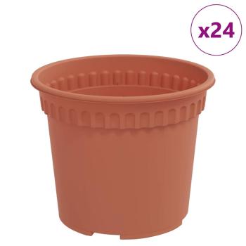 Runder Blumentopf 24 stk. Ziegelrot Ø 12,5 x 10 cm Kunststoff