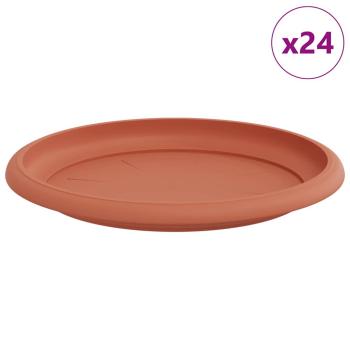 Runde Blumenplatte 24 stk. Ziegelrot Ø 19 x 2 cm Kunststoff