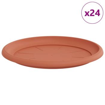 Runde Blumenplatte 24 stk. Ziegelrot Ø 27 x 2,5 cm Kunststoff