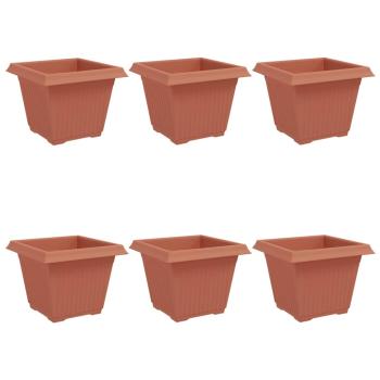 Quadratischer Blumentopf 6 stk. Ziegelrot 28,5 x 28,5 x 22 cm