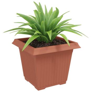 Quadratischer Blumentopf 6 Stk. Ziegelrot 33 x 33 x 26 cm